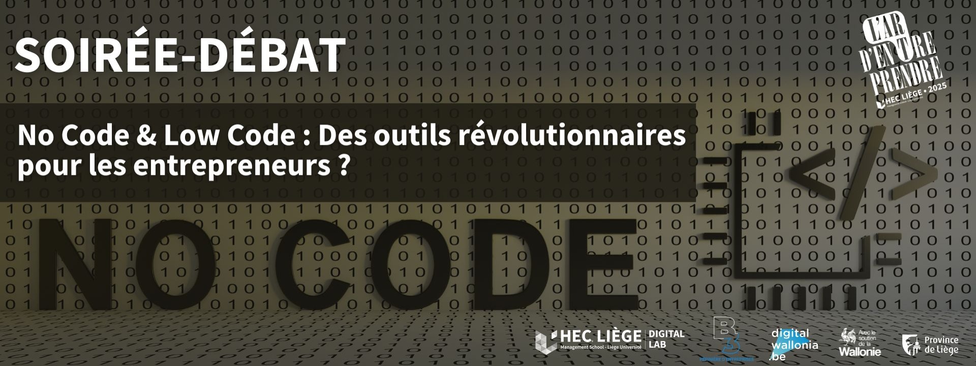 SOIRÉE-DÉBAT "No Code & Low Code : Des outils révolutionnaires pour les entrepreneurs ?" cover image